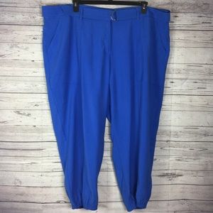 Ashley Stewart Blue Belted Jogger Pants